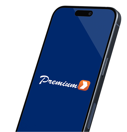 Aplicativo da Premium exibido em um celular