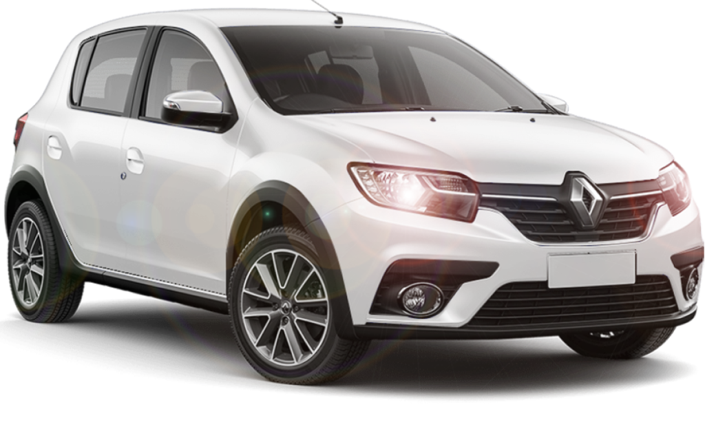Renault Sandero branco protegido pela Premium